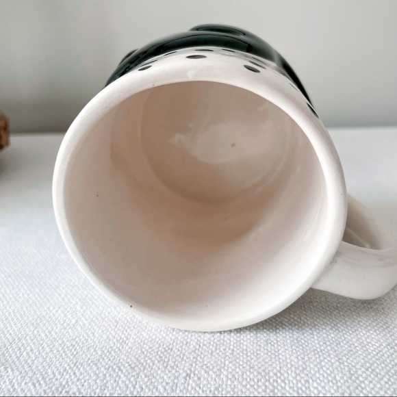 VTG Clay Art Cat chasing Fish polka dot mug - Picture 7 of 7